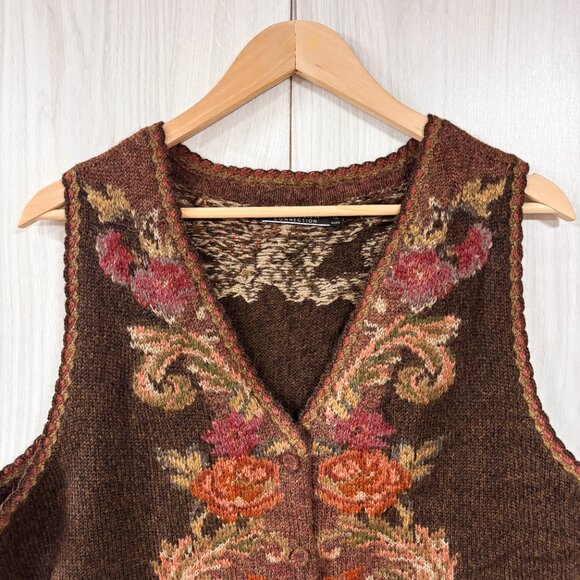 100% Alpaca Peruvian Connection Brown Button Up Vest - Picture 4 of 9